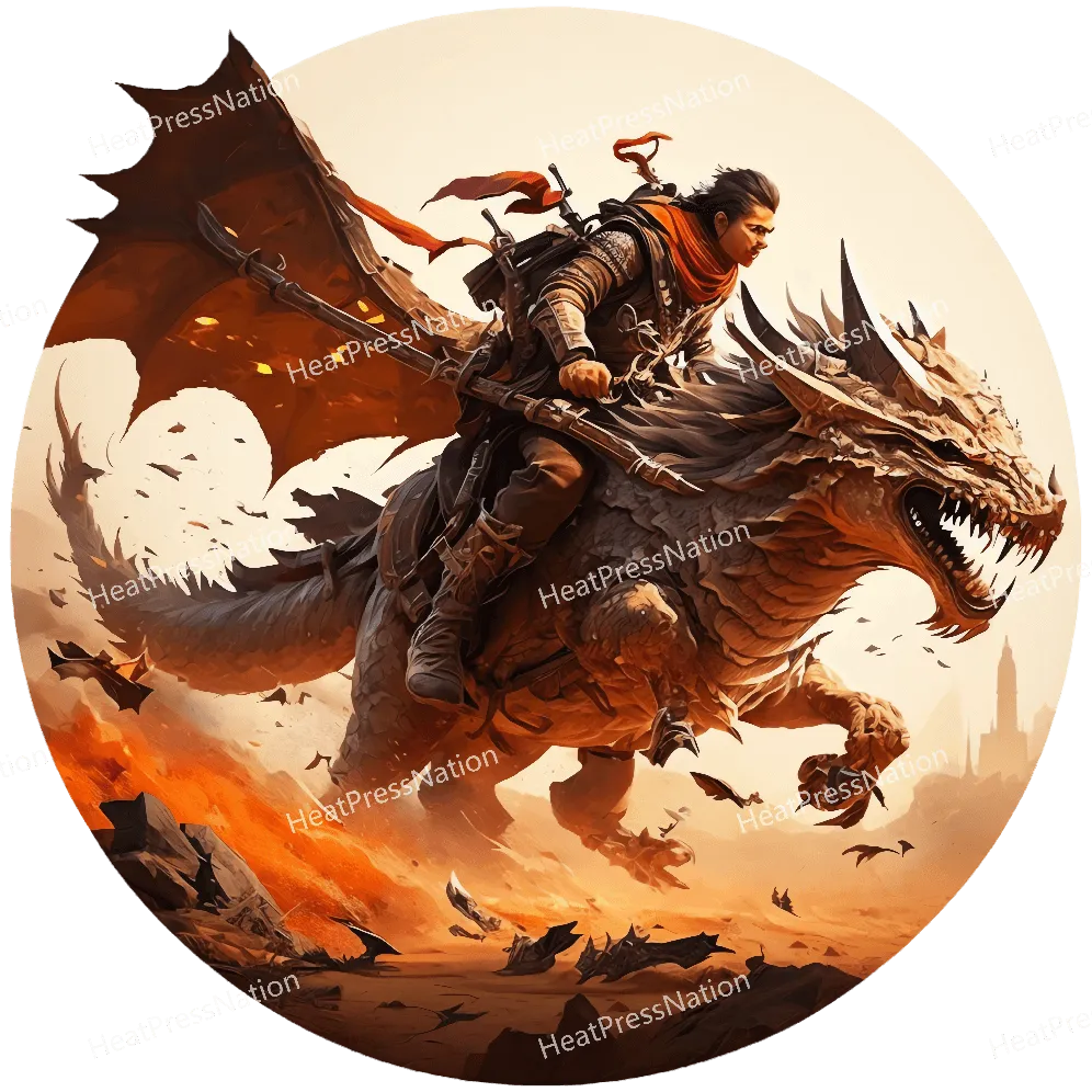 Warrior Riding Dragon Design